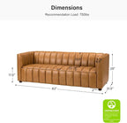HULALA HOME 83" Genuine Leather Sofa - Image 2