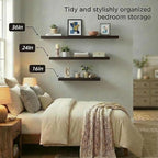 SAUMONIERES Floating Shelves Wall Shelf Solid Wood - Image 5