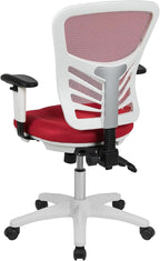 Flash Furniture Nicholas Mid-Back Red Mesh Multifunction Executive Swivel - Image 7