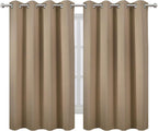 Natural Thermal Blackout Curtains/52 x 54 Inch/Set of 2 Panels Room Darkening - Image 2