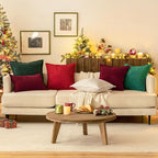 MIULEE Decorative Euro Sham Throw Pillow Covers 24x24 Inch Red 2 Pack | Boho - Image 3