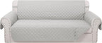 Reversible Oversized Sofa Covers, XL Sofa, Light Grey/Light Grey by LuxshareHome