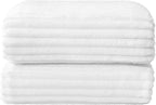 BEDELITE Ribbed Jacquard White Fleece Throw Blanket - Image 8