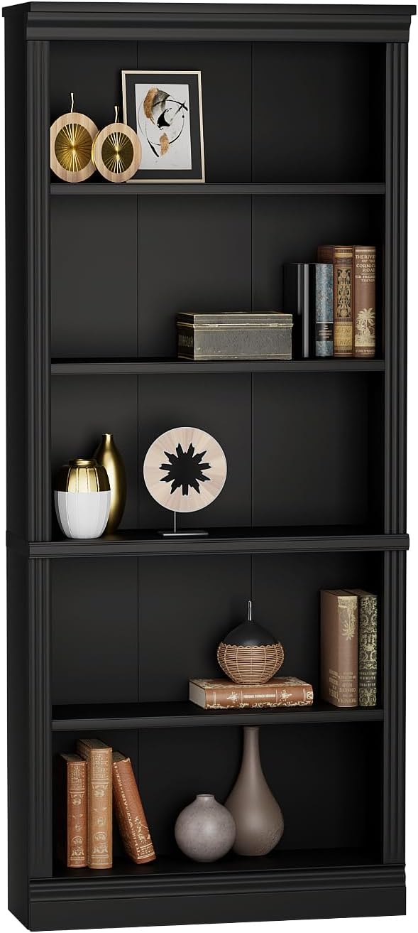 Furniwell Bookcase Bookshelves, 5-Shelf Tall Bookcase 71" Wood Open Display - Image 6