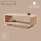 IFGET 48" Modern Coffee Table, 2-Tier Minimalist Center Table - Image 2