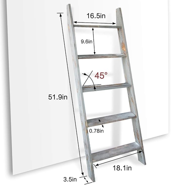 Honest Blanket Ladders for The Living Room, 5-Tier Blanket Holder, Wall-Leaning - Image 3