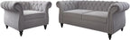QHITTY 2 Piece Living Room Set, Sectional Chesterfield Sofa Chair Contemporary by QHITTYFurnitureLife