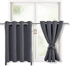 Grommet Blackout Curtains for Bedroom 52 x 36 Inches Long Dark Grey | Thermal - Image 8