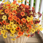 ATTGREAT Artificial Fall Flowers Outdoors UV Resistant Fake Mums Bulk Outside Faux Mums Plants Decorations for Home Garden Porch Hanging Planter Autumn Decor, 24 Bundles (Mix Orange Yellow Fall Red) - Image 6