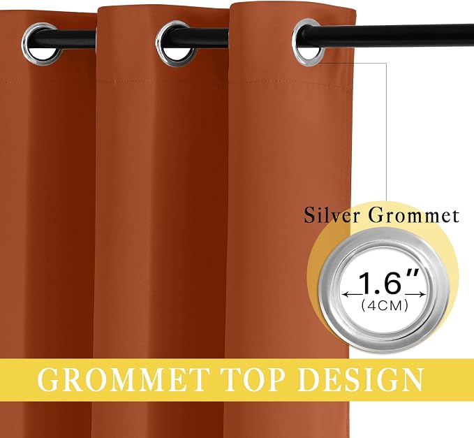 NICETOWN Burnt Orange Blackout Curtain - Image 3
