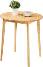 HOOBRO Bamboo Dining Table, Round Dining Table - Image 9