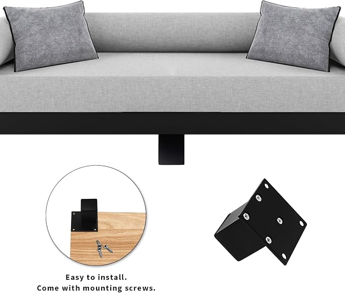 4Pcs 2Inch Metal Furniture Legs, Square Metal Cabinet Support Foot - Image 4