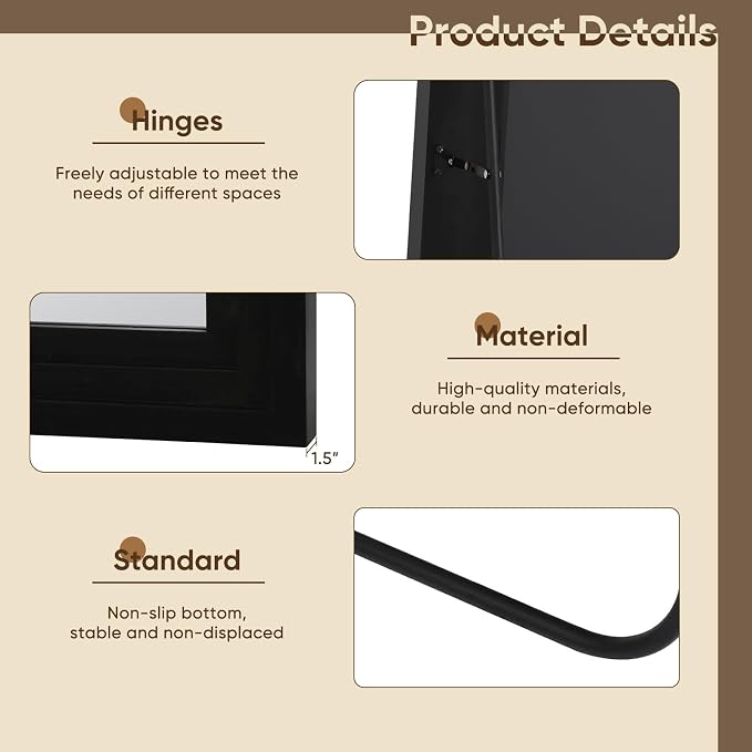 Full Length Mirror, Oversized Stand Up Mirrors Large Wall Mirrors, Wall Mounted - Image 6