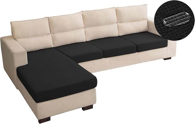 Water Repellent L Shaped Couch Covers, 4 Pieces Sofa Seat Cushion Slipcovers by TOPYUMH
