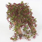 Artificial Hanging Vine, Sweet Potato Leaves Plastic Plants Greenery Faux Ivy Garland Fake Plant UV Resistant for Indoor Outdoor Garden Door Wall Baskets Wedding Party Table Decoration Red 2 Pcs - Image 4
