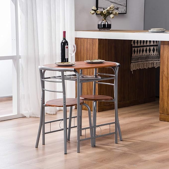 VINGLI 3 Piece Dining Set, Small Kitchen Table Set - Image 5