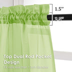 Sheer Curtains 63 inch Length 2 Panels Set - Image 2