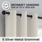 SimpleHome Cream 100% Blackout Curtains Room Darkening Living Room 36 Inch | - Image 6