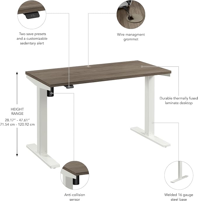 Bush Business Furniture 48-inch Electric Height Adjustable Standing Desk - Image 3
