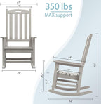 Psilvam Oversized Outdoor Rocking Chair, - Image 3