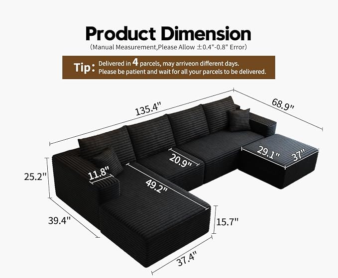 135.4" Cloud Modular Sectional Couch - Image 2