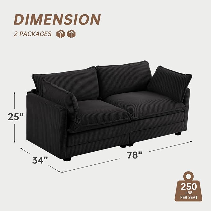 ROWHY Sectional 2 Seat Cloud Loveseat - Image 2