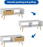 Cozy Castle Modern Coffee Table, Wooden Cocktail Table - Image 7