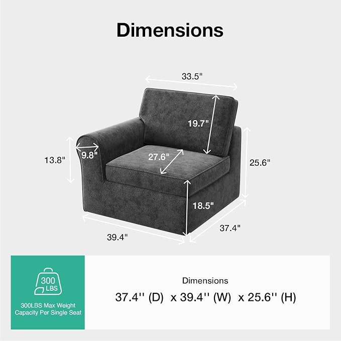 Novilla 108" Modular Sectional Sofa, Modular Sectional Couches - Image 2