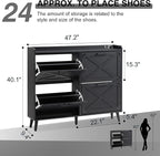 Barnyatoh Shoe Storage Cabinet, Farmhouse Shoe Organizer - Image 2