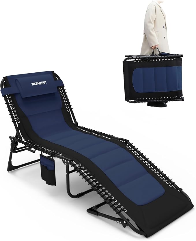 Outdoor Folding Lounge Chair Padded by WKFAMOUTCAMP