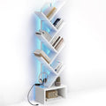 Casaottima Tree Bookshelf with LED Lights, 6-Tier Narrow Bookcase by Casaottima