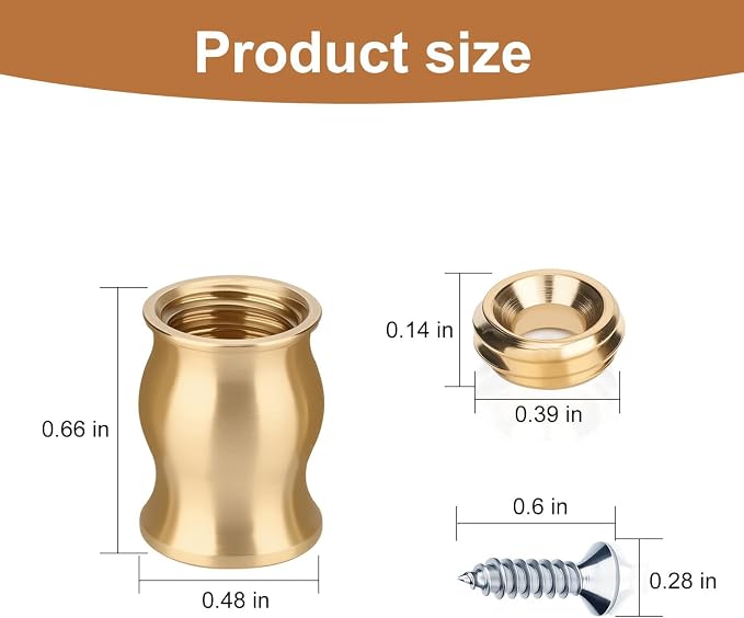Brass Cutting Board Feet, Including Stainless Steel Screws, Silicone Nonslip - Image 2