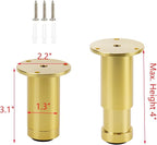4 Pcs Gold Sofa Adjustable Legs Metal Modern Furniture Legs - Image 3