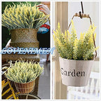 Artificial Lavender Yellow 4 Bundles, Lifelike Faux Flowers Foliage Leaves Plant for Wedding Bouquets, Outside Hanging Planter, Farmhouse Indoor Outdoor Patio Home Decor - Image 6