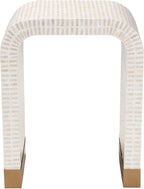 Bali & pari Carlyn Coastal Beige and White Mother of Pearl Capiz Shell End Table - Image 4