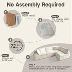 130" Modern Boneless Cloud Couch, Sectional Couches - Image 4