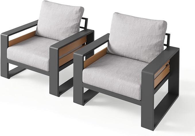 Aoxun Aluminum Patio Furniture Set, 2 Piece Luxury Outdoor Sectional - Image 8