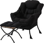 MBOOYOME Lazy Chair with Folding Ottoman, Modern Accent Lounge Armchair with by MBOOYOME