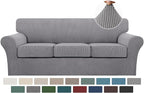 Turquoize 4 Piece Sofa Covers for 3 Cushion Couch Sofa Slipcover Soft Couch by Turquoize