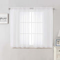 White Sheer Curtains 50 Inch Length 2 Pcs, Light Filtering Voile Bathroom by Lecloud