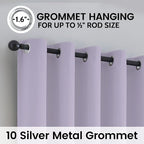 SimpleHome Lilac 100% Blackout Curtains Room Darkening Living Room 84 Inch | - Image 6