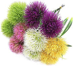 CATTREE Artificial Dandelion Flowers 5 Color x 2pcs Purple Pink White Green Yellow - Total 10 Pcs. Plastic Plants Shrubs Bushes Fake Grass Wedding Indoor Outdoor Home Garden Decoration Planter Filler by CATTREE