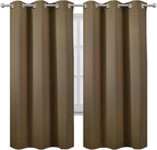 Brown Thermal Blackout Curtains/42 x 72 Inch/Set of 2 Panels Room Darkening - Image 2