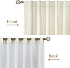 100% Blackout Natural Polyester Curtains, 68 Inches Linen Textured Thermal - Image 6