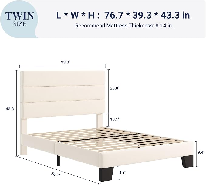Allewie Twin Size Platform Bed Frame - Image 2