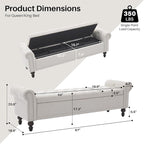 SOFTHION Storage Bench for Bedroom, Upholstered Linen Storage Ottoman - Image 2