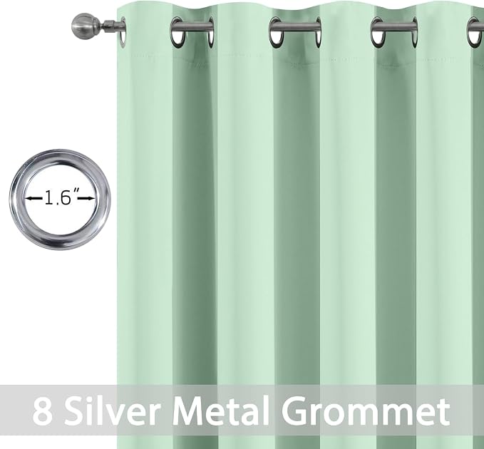 Yakamok Room Darkening Curtains 52x96 inch Light Sage Green-Living Room | 2 - Image 2