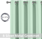 Yakamok Room Darkening Curtains 52x63 inch Light Sage Green-Living Room | 2 - Image 2