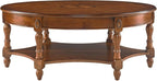 Traditional Solid Wood Oval Coffee Table, 45” x 18” Center Table by BAXMUY