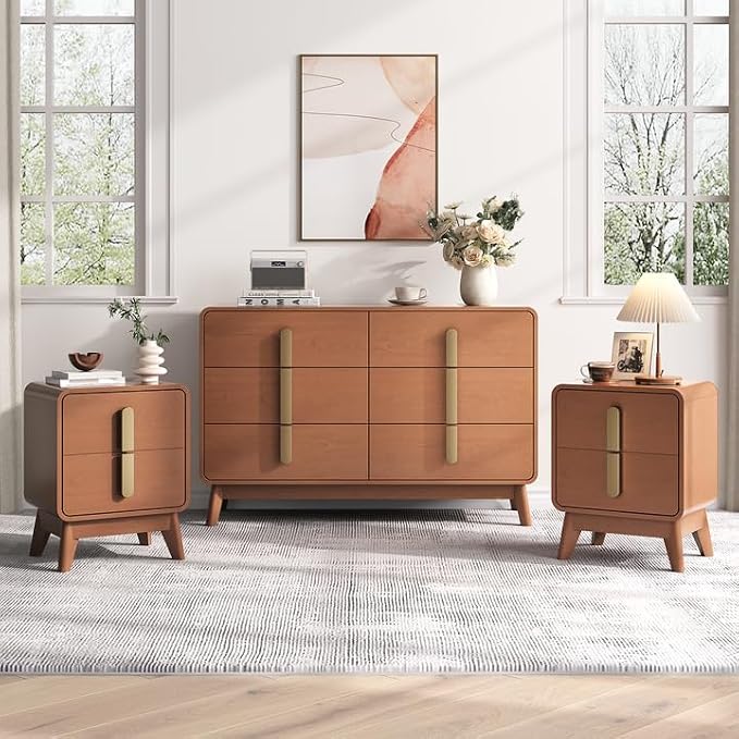 JOINICE Night Stand Set 2, Mid Century Modern Bedside Table by Joinice